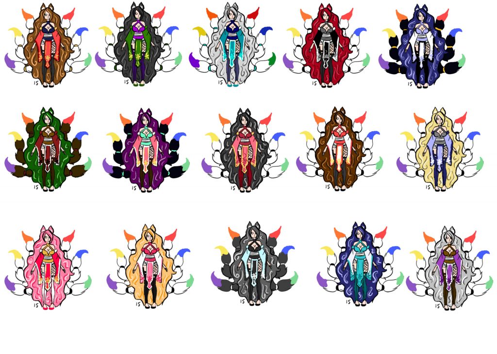 Foxgirl Color Iterations